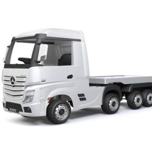 Mercedes-Benz Actros Truck 4X4 Electric Ride on with Trailer -White